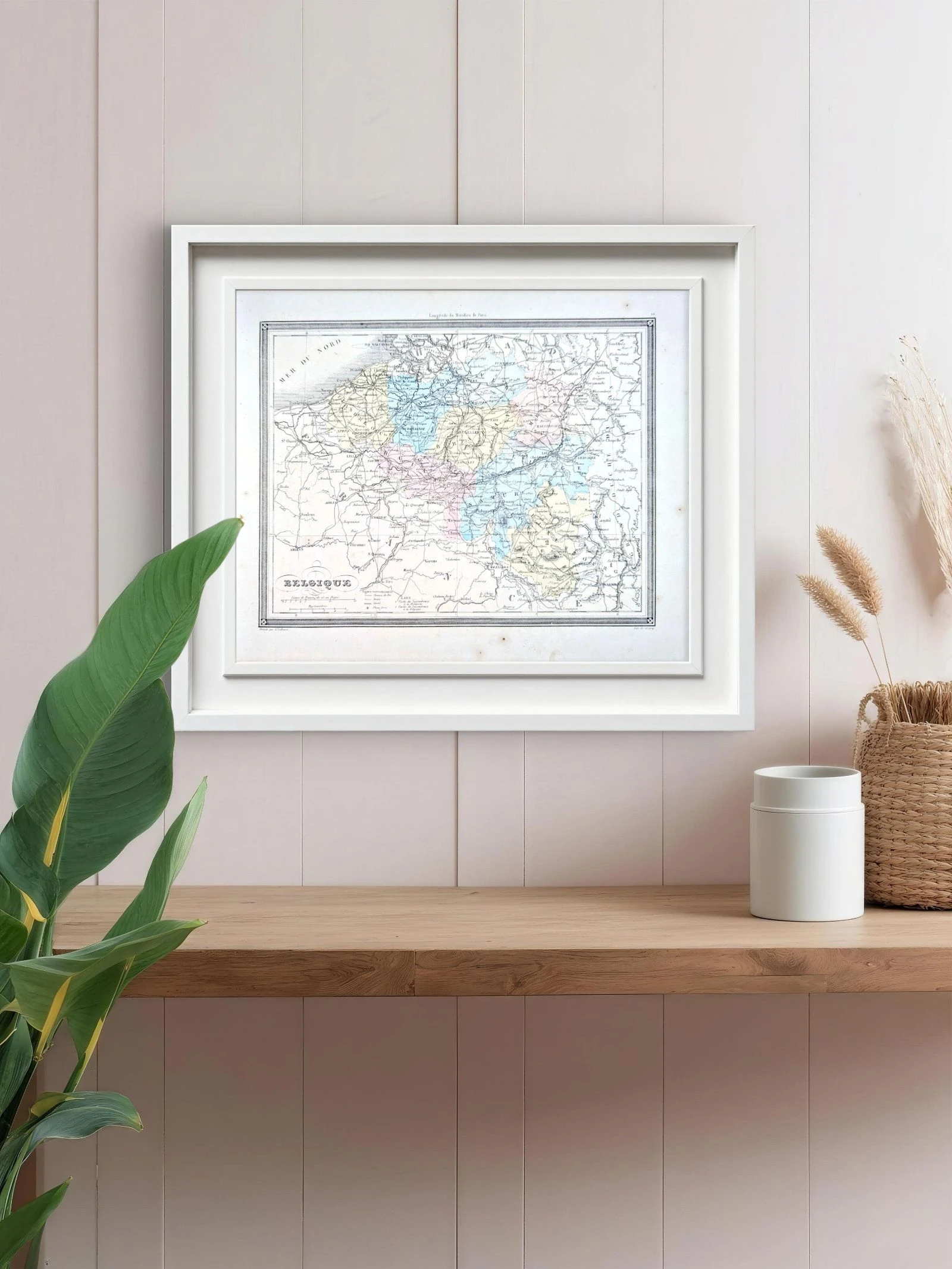 A Bélgica, mapa antigo, impresso em 1852. Autêntico. – photo 2